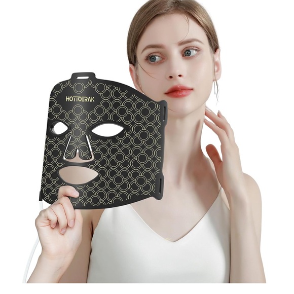 Open box Hottoerak Red Light Therapy Mask-Gray Gold New